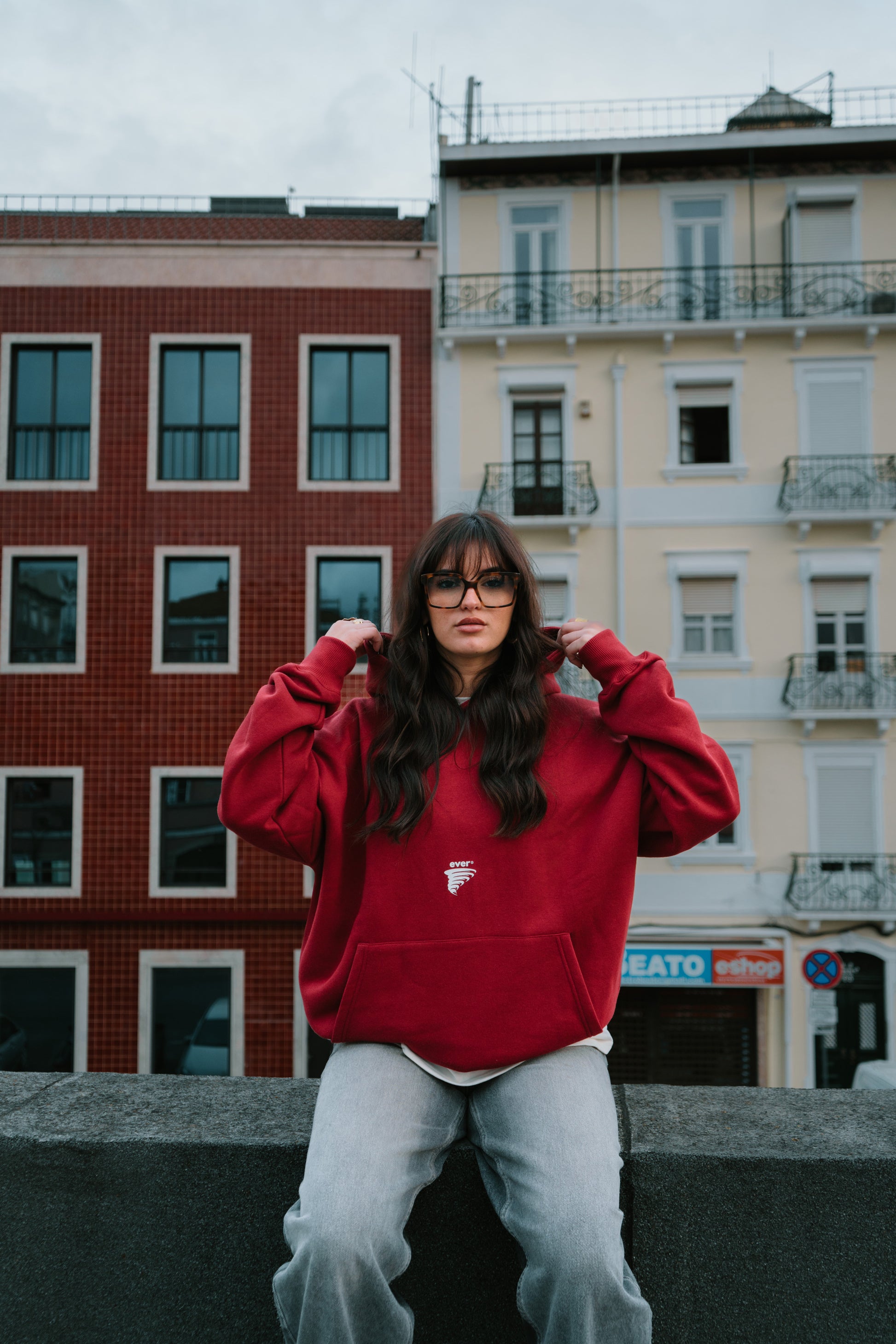 EVER CLASSIC HOODIE BORDEAUX